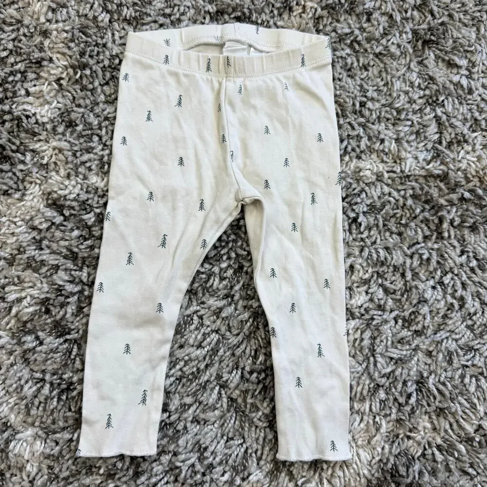 H&M Organic Cotton Tree Print Outfit Pants Top PJs Baby Boy 9-12 Months Pajamas